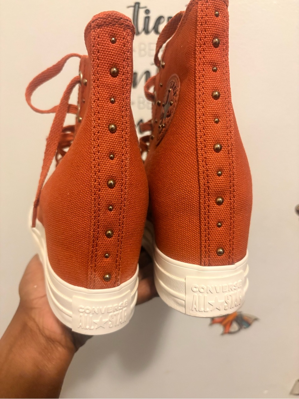 Converse High Top Sneakers in Bright Orange Canvas - Picture 5 of 5